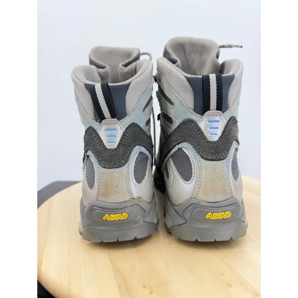 Asolo Attiva GTX Hiking Trail Gray Suede Nylon Boots Women's Size 7.5 US